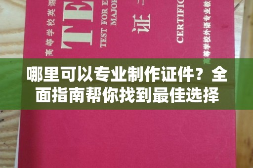 乐亭哪里可以专业制作证件？全面指南帮你找到最佳选择